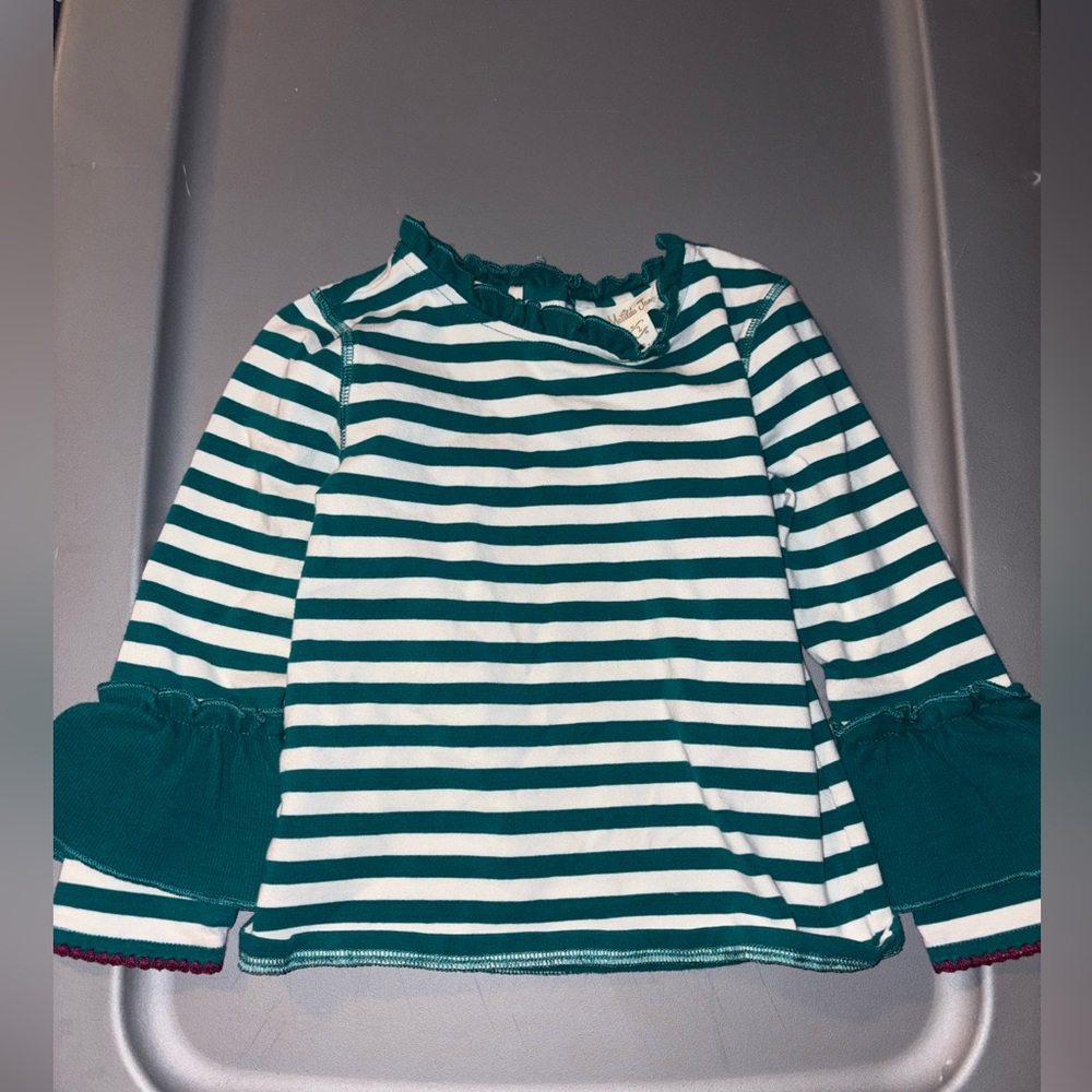 Matilda Jane Teal and White Striped Long Sleeve Tee